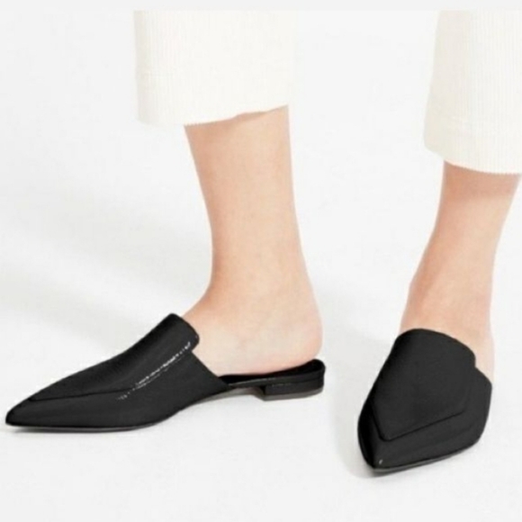 Everlane Womens The Boss Mule Black Patent Preppy Size 8.5 - Picture 2 of 16